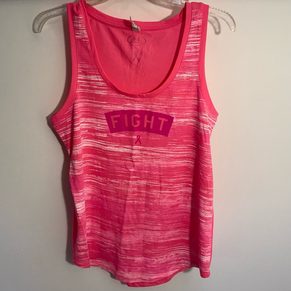 Under Armour Hot Pink Space-Dye 'FIGHT' Performance Tank